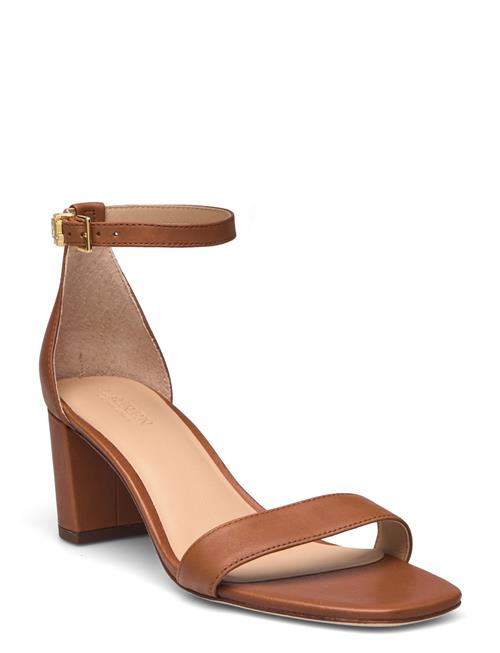 Lauren Ralph Lauren Logan Burnished Leather Sandal Lauren Ralph Lauren Brown