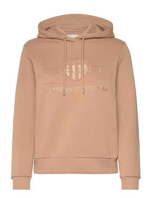 GANT Reg Tonal Shield Hoodie GANT Brown