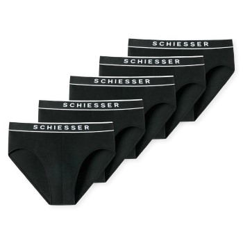 Schiesser 5P 95-5 Organic Cotton Rio Briefs Sort bomuld Medium Herre