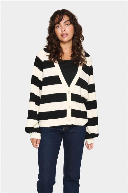 SAINT TROPEZ Cardigan 'Garbie'  creme / sort