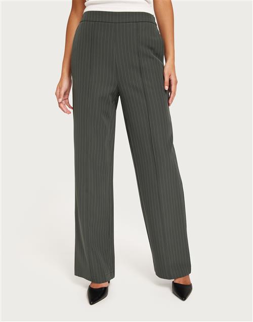 Pieces - Grå - Pcbozzy Hw Wide Striped Pants Noos