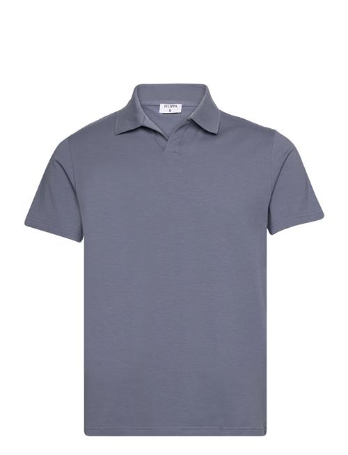 Stretch Cotton Polo T-Shirt Filippa K Blue