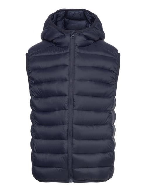 Mango Quilted Gilet With Hood Mango Navy