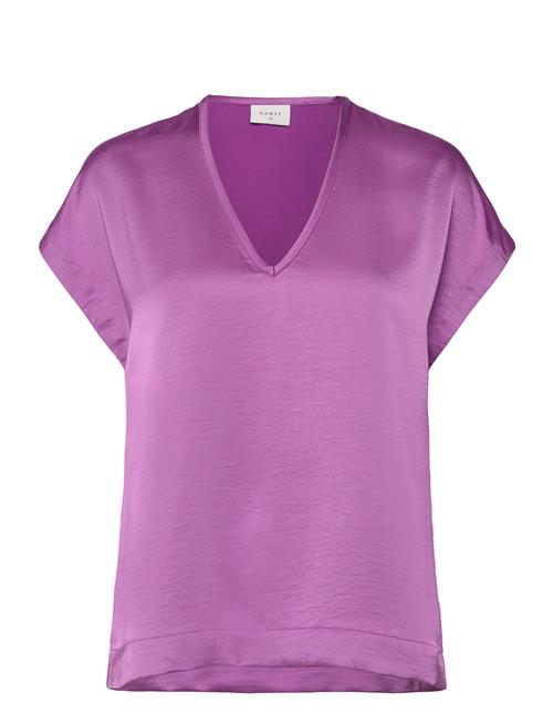 Dante6 D6Luiza Satin V-Neck Top Dante6 Purple