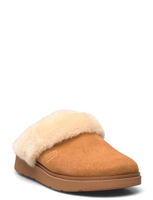 FitFlop Gen-Ff Shearling-Collar Suede Slippers FitFlop Beige