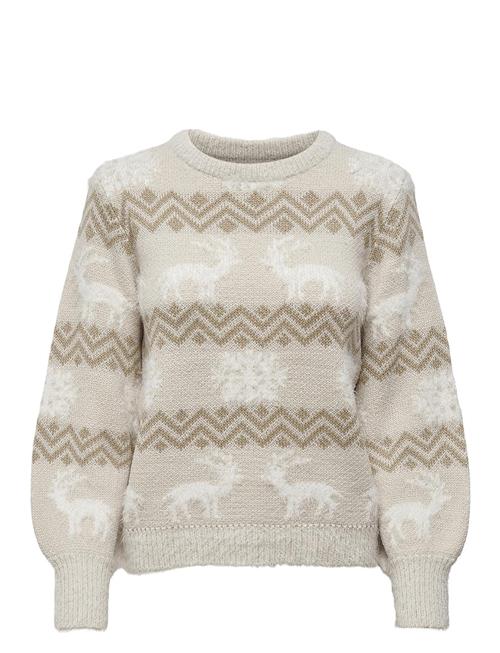 ONLY Onlxmas Fairisle L/S Pullover Knt ONLY Beige