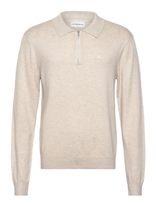 Se Lindbergh Ecovero L/S Zip Polo Lindbergh Cream ved Booztlet