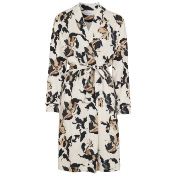 Damella Greymelange Flower Wrap Around Robe Creme XX-Large Dame