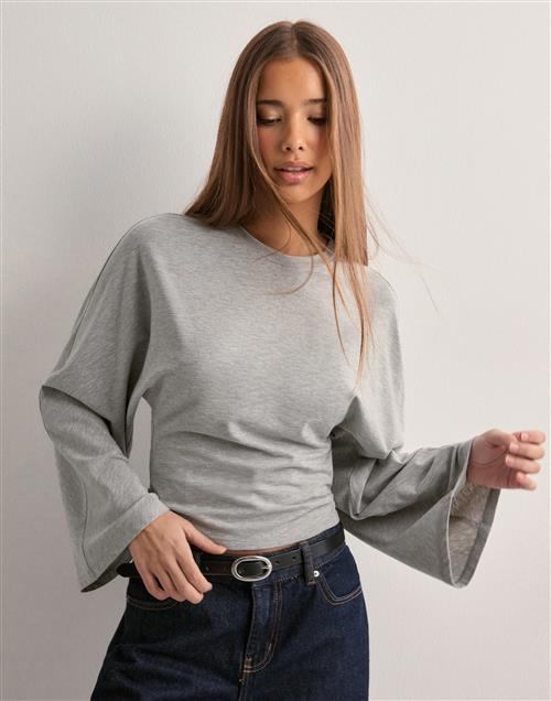 Nelly - Grå - Wide Sleeve LS Top