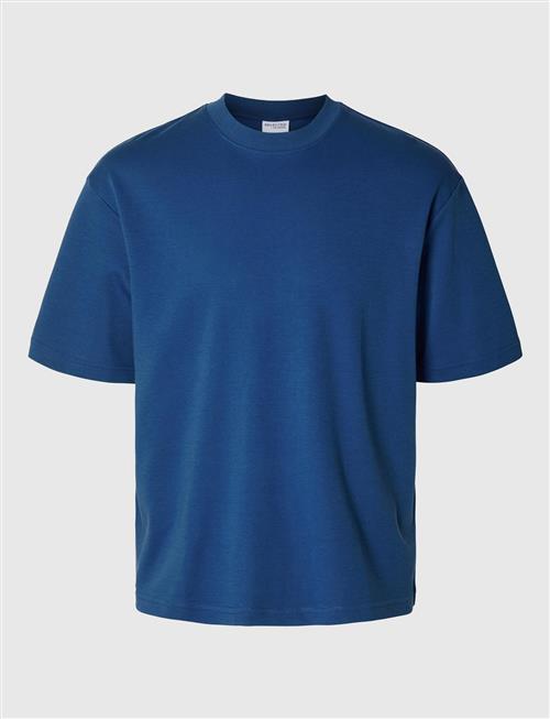 Selected Homme Slhlooseoscar Ss O-Neck Tee Noos Selected Homme Blue