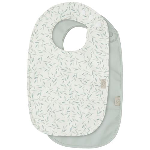 Se Cam Cam 2-pak Hagesmækker Green Leaves/Dusty Green | Grønn | 0-3 ved Babyshop