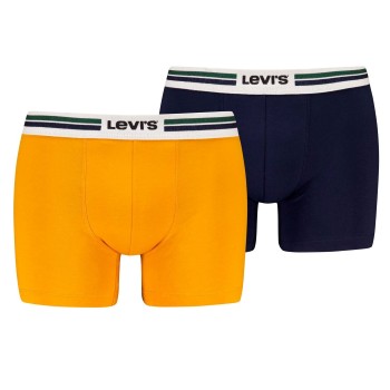 Levis 2P Men Sportswear Logo Boxer Brief Orange/Mørkbl  bomuld Large Herre