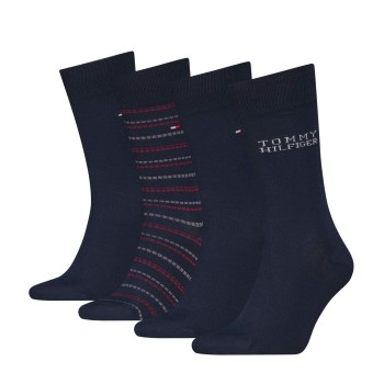 Tommy Hilfiger Legwear Tommy Hilfiger Strømper 4P Men Classic Socks Tin Giftbox Sort Str 43/46 Herre