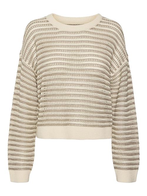 Se VERO MODA Pullover 'VMNew Madera'  beige / mørkebeige ved About You