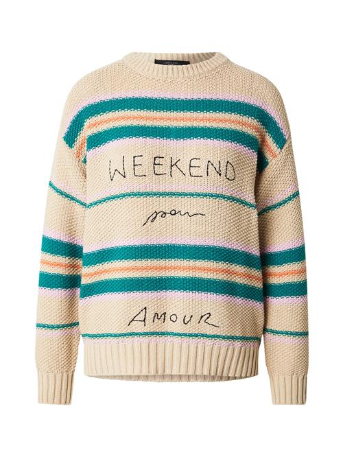 Weekend Max Mara Pullover 'ANGUS'  beige / smaragd / orange / sort