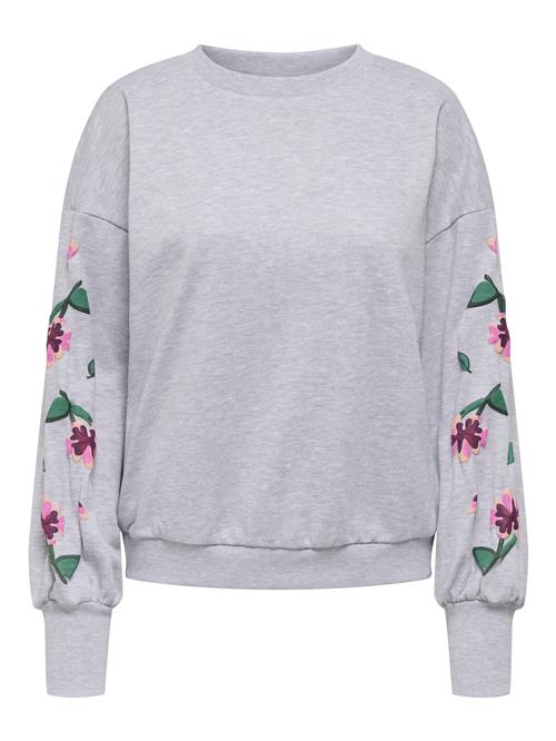 Se ONLY Sweatshirt 'ONLBROOKE'  lysegrå / smaragd / lilla / pink ved About You