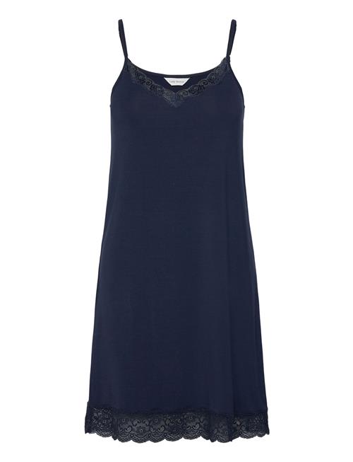 Lady Avenue Bamboo Slip With Lace Lady Avenue Navy