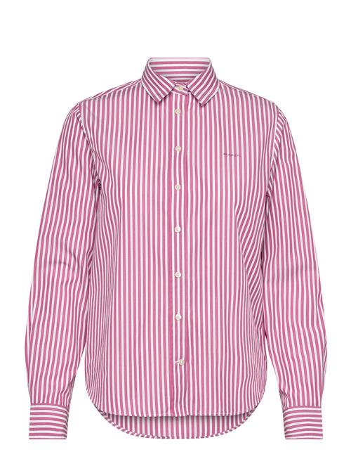 Reg Poplin Striped Shirt GANT Red