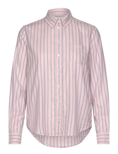 Se GANT Reg Stripe Archive Oxford Bd Shirt GANT Pink ved Booztlet