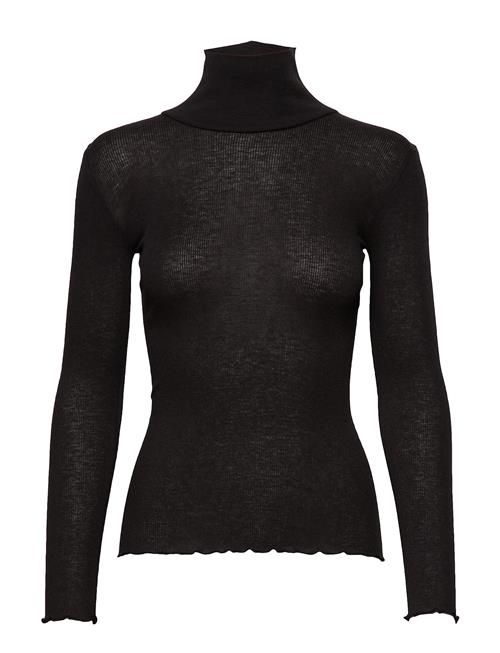 Rwburlington Wool Ls T-Neck T-Shirt Rosemunde Black