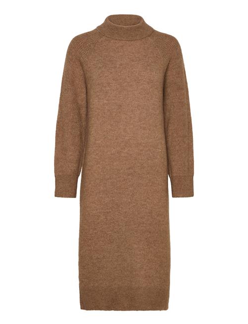 Selected Femme Slfrena Ls High Neck Knit Dress Camp Selected Femme Brown