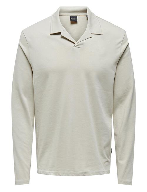 ONLY & SONS Onsbrody Reg Split Neck Ls Polo ONLY & SONS Beige