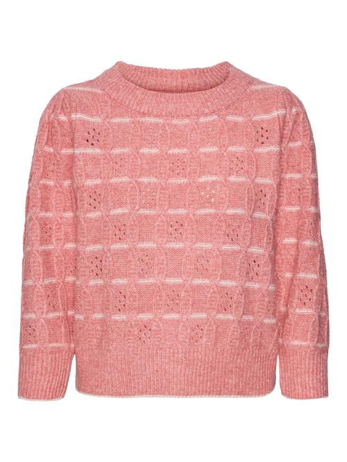 VERO MODA Pullover 'VMNewleonor'  pink / hvid