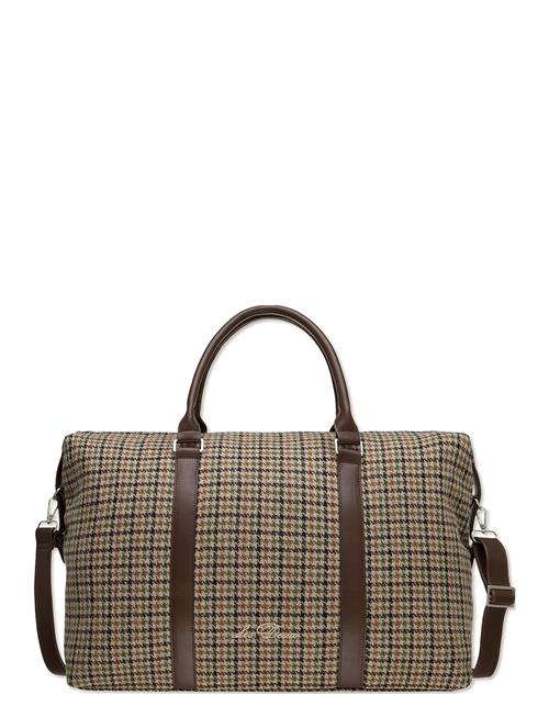 Les Deux Houndsthooth Wool Weekend Bag Les Deux Brown