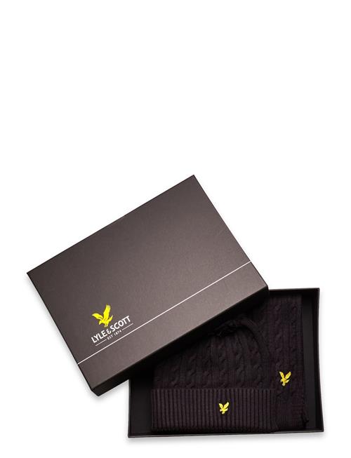 Cable Beanie And Scarf Set Lyle & Scott Black