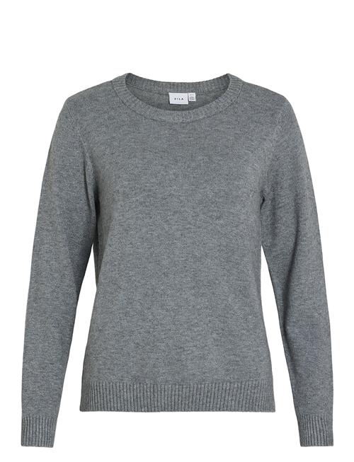 Viril O-Neck L/S Knit Top - Noos Vila Grey