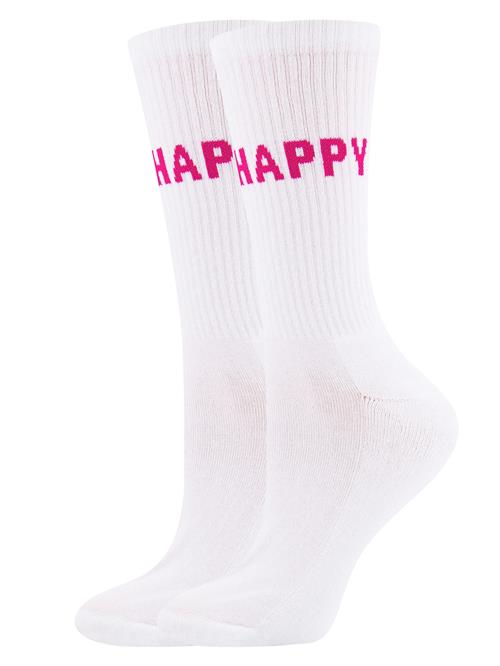 EWERS Sokker 'Be Happy'  lys pink / hvid