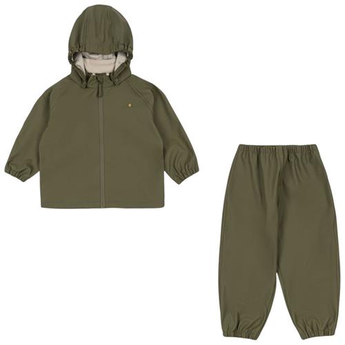 Se Konges Sløjd Plainy Regntøjssæt Burnt Olive | Grønn | 7-8 years ved Babyshop