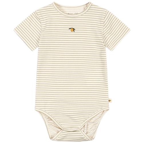 Konges Sløjd GOTS Basic Kortærmet Body Tea Stripe | Beige | 2 years