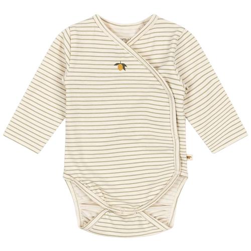 Konges Sløjd GOTS Basic Newborn Langærmet Body Tea Stripe | Beige | 3 months