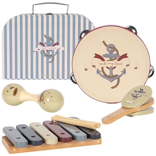Se Konges Sløjd Musiksæt I Træ Dot Sailor | Blå | 01 ved Babyshop