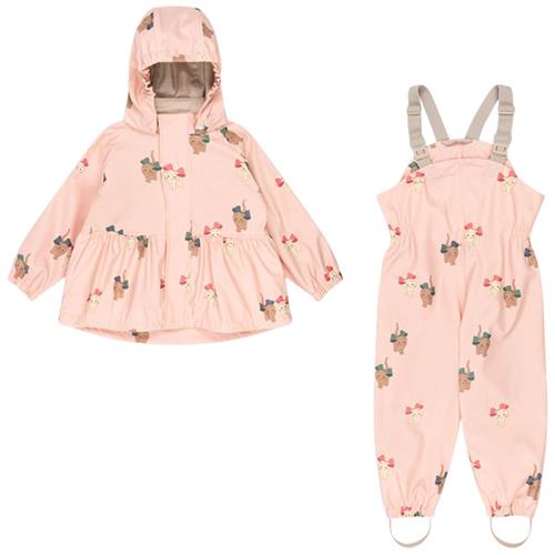 Konges Sløjd Rainy Palme Regntøjssæt Bow Kitty Pink | Lyserød | 5-6 years