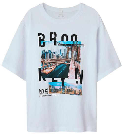 Se Name It T-shirt - NkmVoto - Bright White/Brooklyn ved KidsWorld