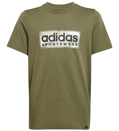 adidas Performance T-shirt - Camo Linear Graphic - Olive Strata