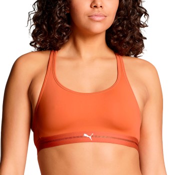 Puma Bh Crossback Padded Sporty Top Orange polyamid Large Dame