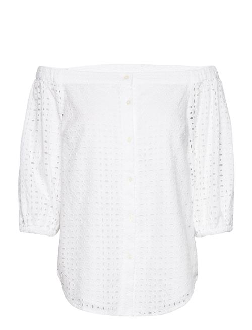 Lauren Ralph Lauren Cotton Eyelet-Shirt Lauren Ralph Lauren White