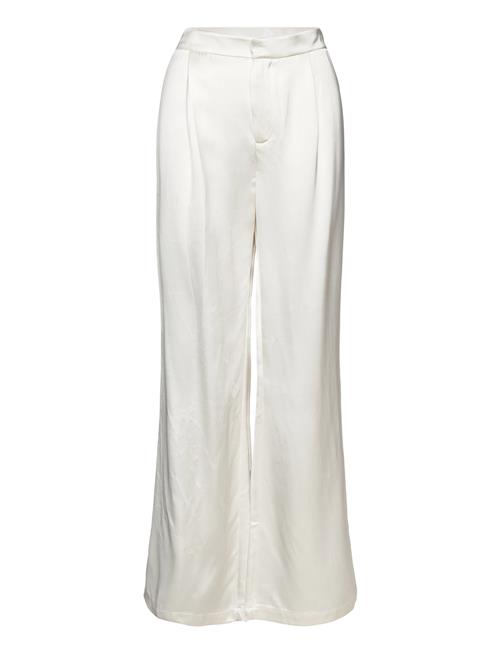 Mika Wide-Leg Satin Pants Malina White