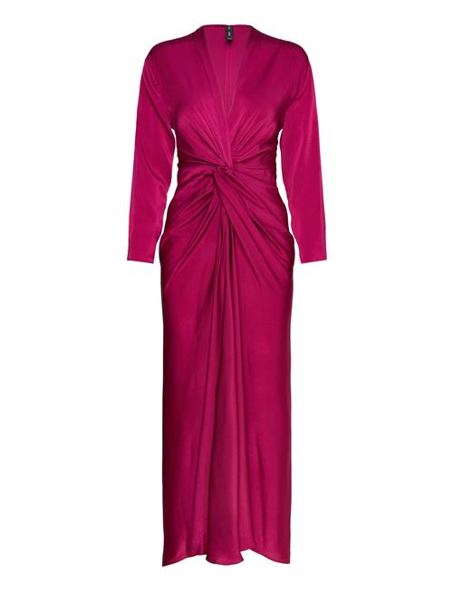 Mango Satin Dress With Knot Mango Pink