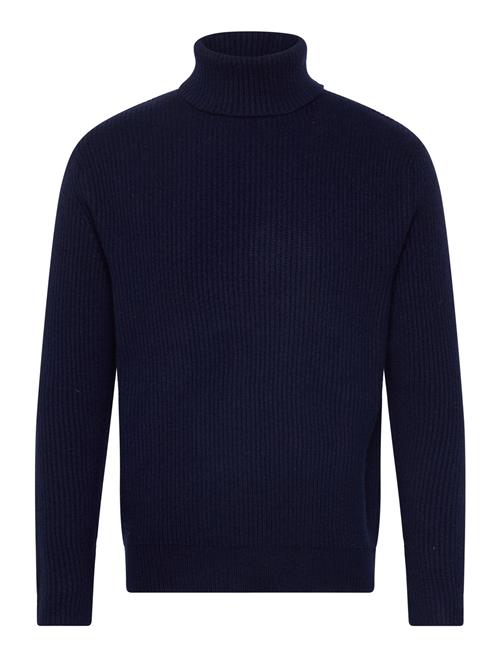 Eddie Wool Rib Rollneck Knit Les Deux Navy