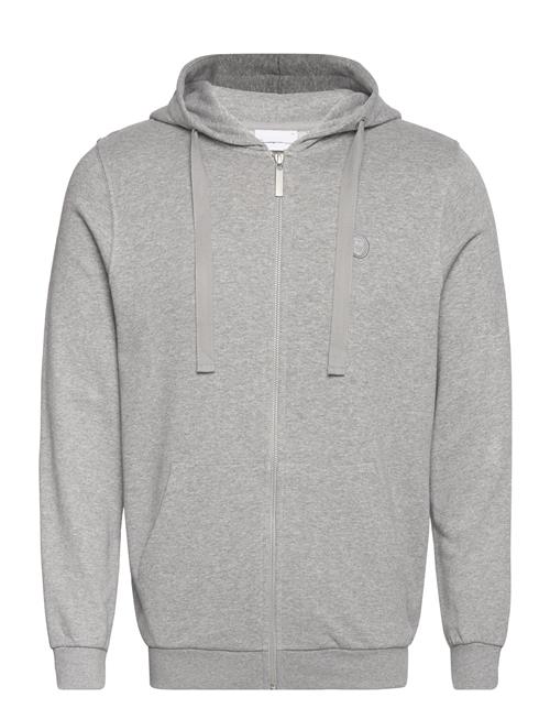 Knowledge Cotton Apparel Ask Regular Zip Hood Kangaroo Badge Knowledge Cotton Apparel Grey