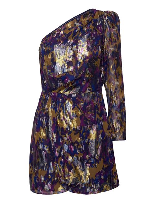 Mango Printed Asymmetrical Dress Mango Purple