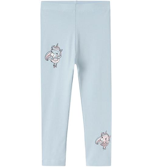 Name It Leggings - NmfVivian - Subdued Blue/Unicorns