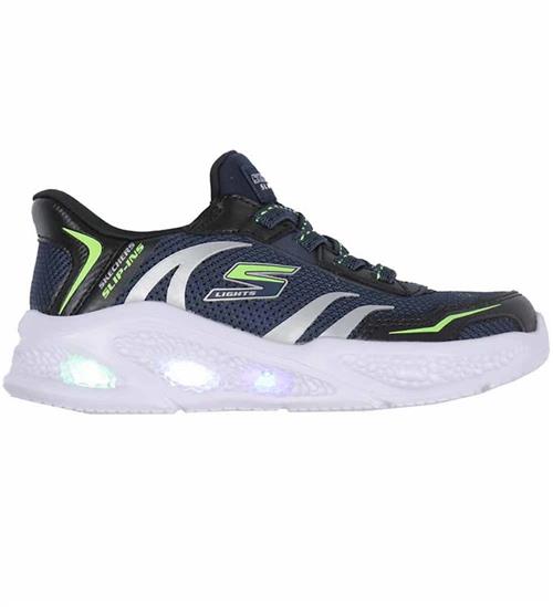 Skechers Sko m. Lys - Meteor Light - Brisk Beams - Navy/Sort