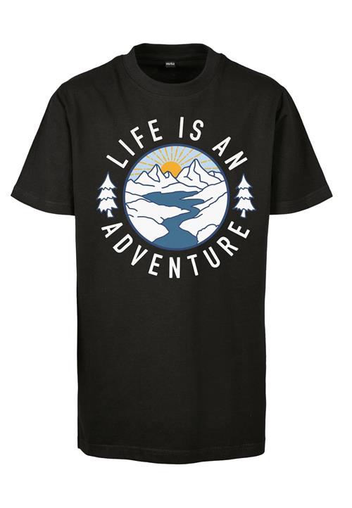 Mister Tee Shirts 'Life Is An Adventure'  mørkeblå / orange / sort / hvid