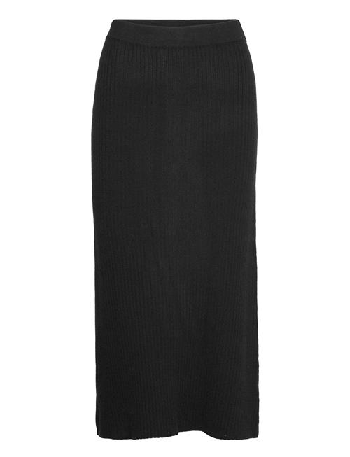 Davida Cashmere Rib A-Line Skirt Davida Cashmere Black