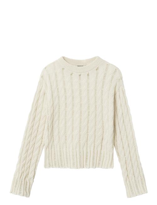 LMTD Nlflinje Ls Short Knit LMTD White